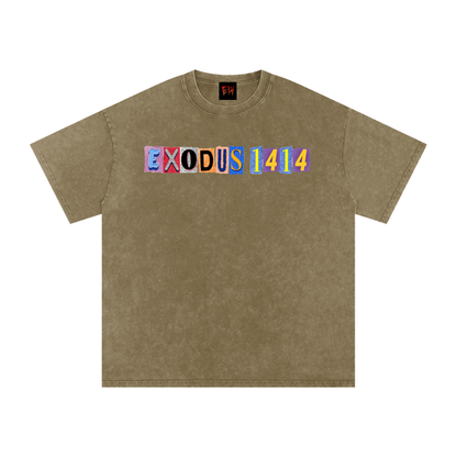 Snow Washed Oversized Cotton T-Shirt