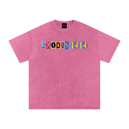 Snow Washed Oversized Cotton T-Shirt
