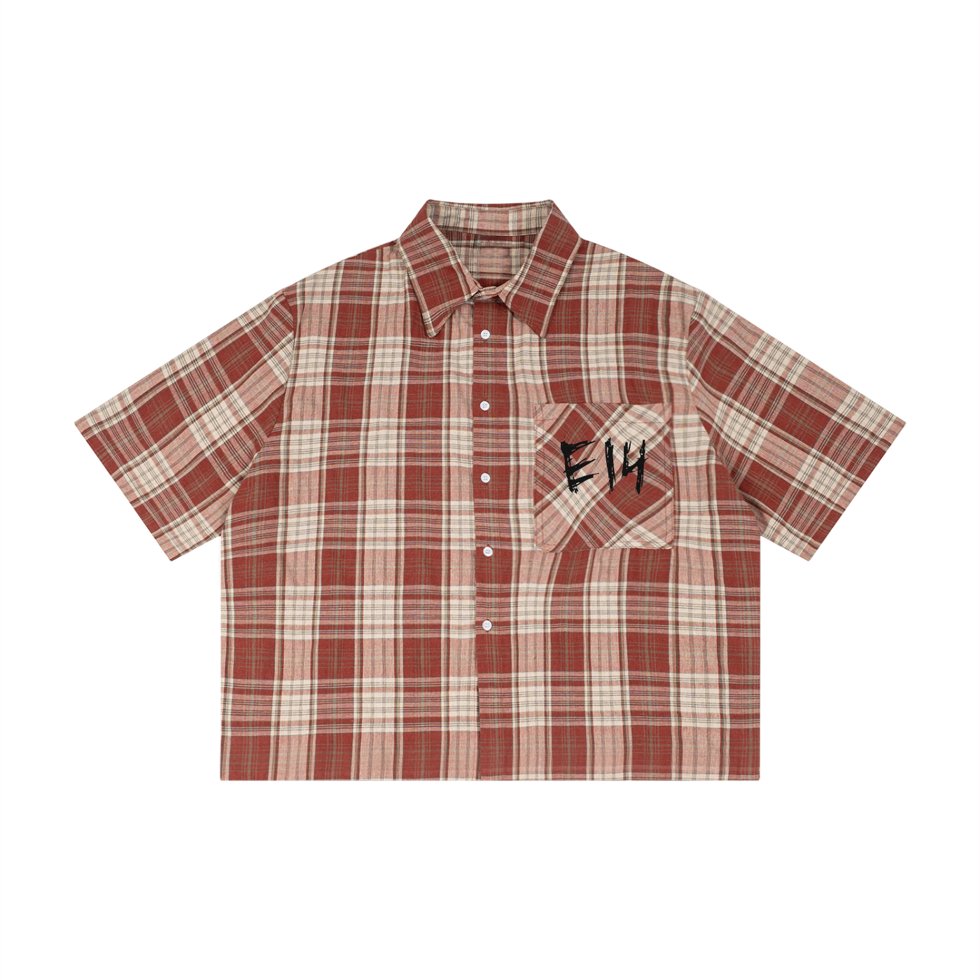 Unisex Plaid Boxy Short Sleeve Shirt