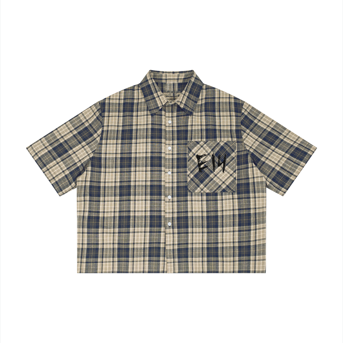 Unisex Plaid Boxy Short Sleeve Shirt