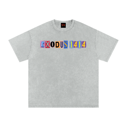 Snow Washed Oversized Cotton T-Shirt
