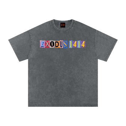 Snow Washed Oversized Cotton T-Shirt