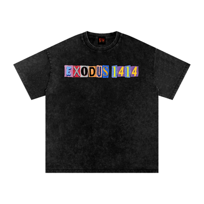 Snow Washed Oversized Cotton T-Shirt